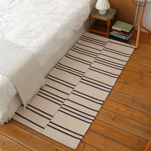 (더프리그)후이스 비대칭 라인 스트라이프 미니러그 카페트 러그