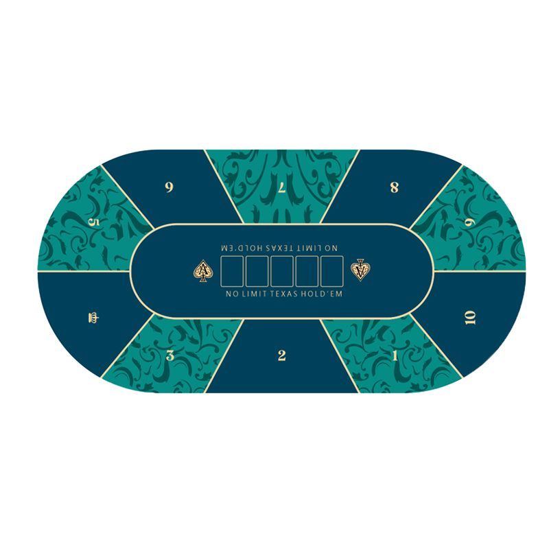 홀덤 테이블 카지노 포커 카드 게임 보드 칩 블랙잭 바카라 타원형 펍 텍사스홀덤 블루그린+240x120cmx3mm