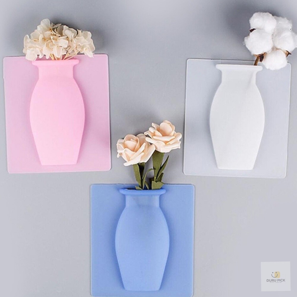 [오늘출발] 두루픽 붙이는 화병 꽃병 벽걸이 무타공 인테리어 납골당 조화 벽장식소품 납골당꾸미기 붙이는꽃병 화병장