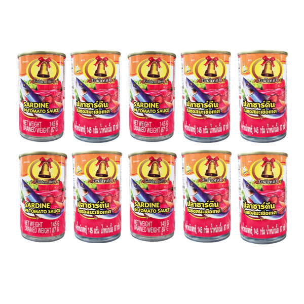 [오늘출발]태국식품 골든벨 정어리 토마토소스 통조림 145g x 10캔 Golden Bell Sardines in tomato sauce