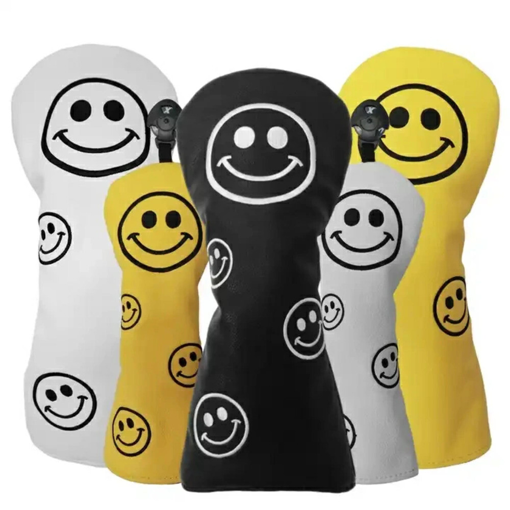 장미 번호 태그 PU 가죽 스마일 건조 말린 버 DR 페어웨이 FW 하이브리드 UT 헤드 커버 나무 경품 경쟁 CBA