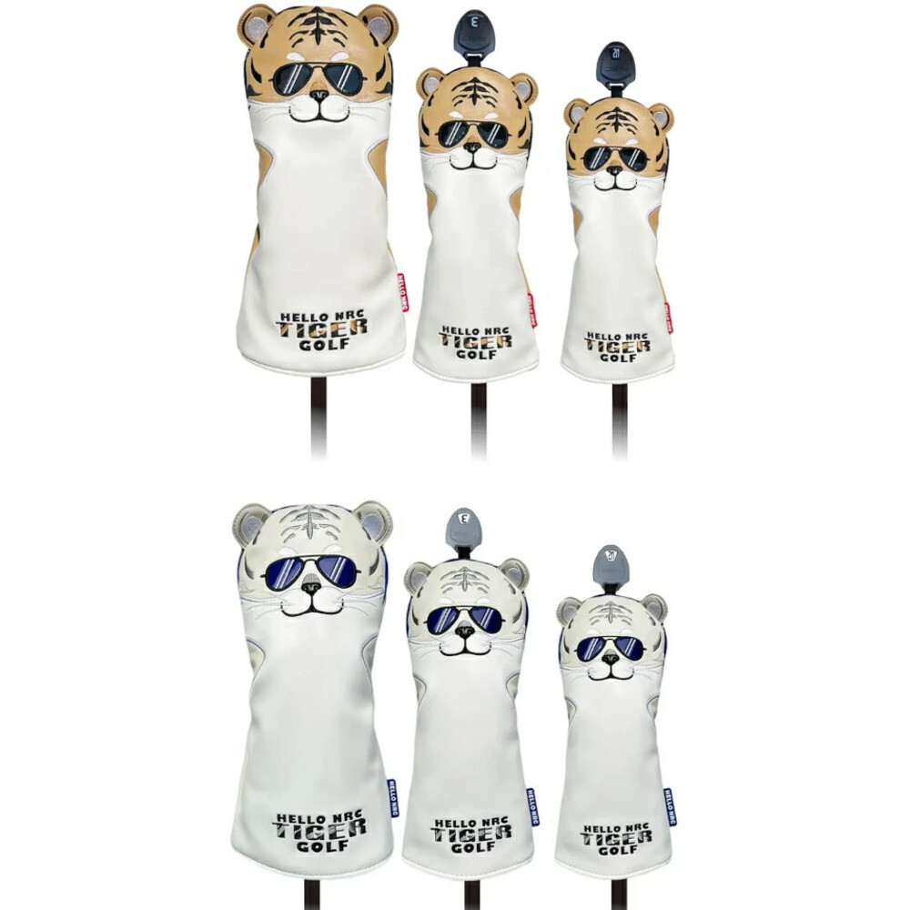 방수 PU 가죽 호랑이 선글라스 건조 말린 버 DR 페어웨이 FW UT 하이브리드 헤드 커버 나무 CBA008 골프 세