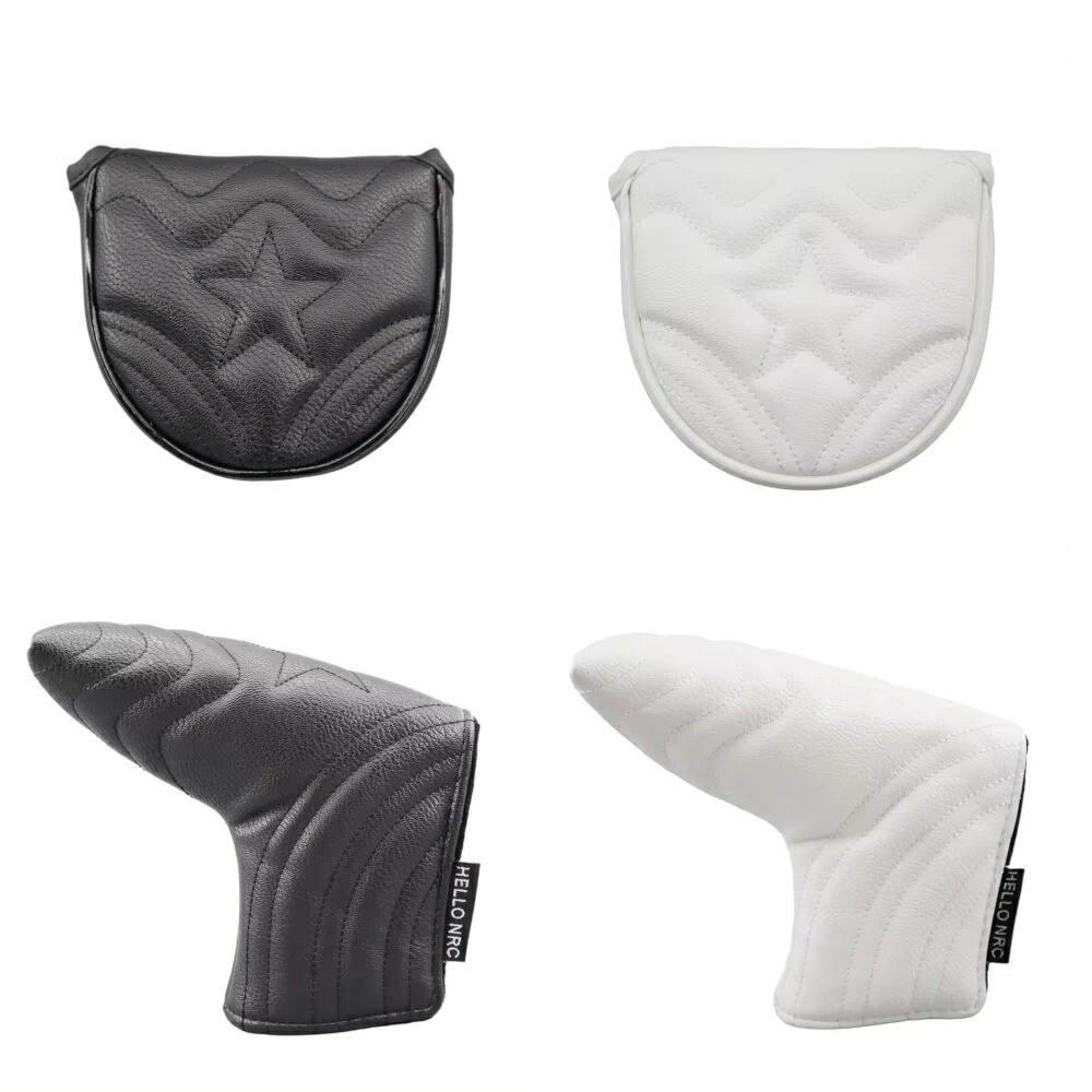 PU 가죽 방수 블레이드 핀 말렛 퍼터 헤드 커버 스타 웨이브 촉감 경품 경쟁 CBA043 골프 세올리