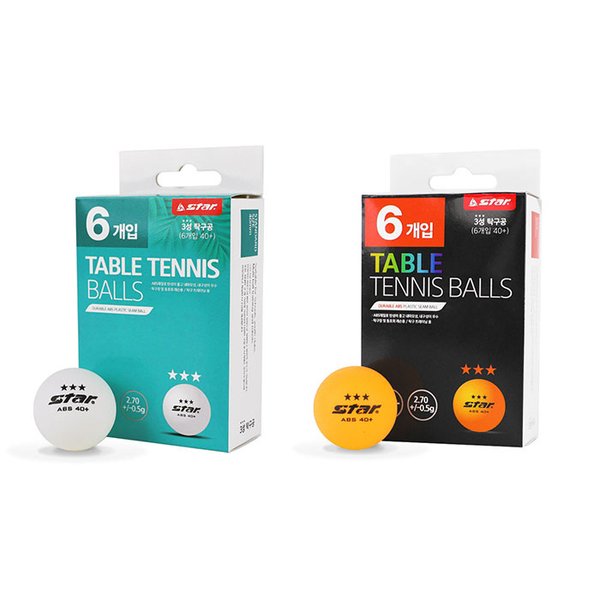 (스타)스타 3성 탁구공 6개입 화이트 오렌지