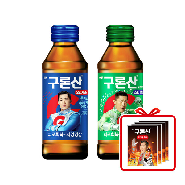 코카콜라 (현대Hmall)영진 구론산 오리지날액 150ml 병 30개+영진 구론산 탄산 150ml 병 30개_구로산 핫팩 4개