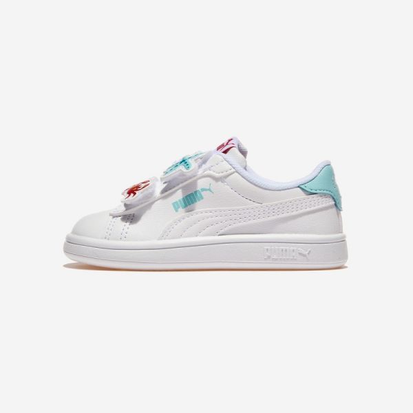 푸마 푸마 스매쉬 3.0 뱃지 벨크로 인펀트 - PUMA White-Safe Lake-Red Fire