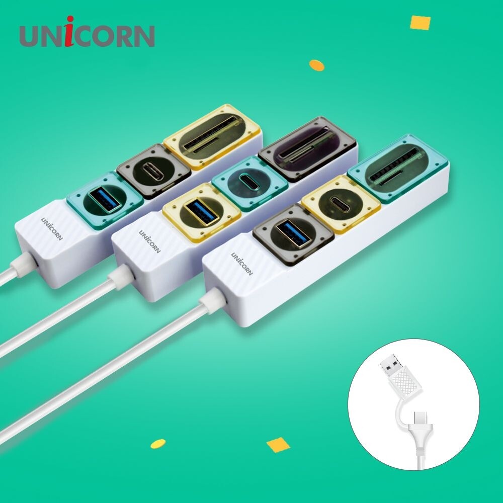 (그레이) 유니콘 Gen2 USB3.1 멀티USB허브 TF SD카드리더기 RH/스마트폰/블박/허브/연결/슬롯/고급/카메라