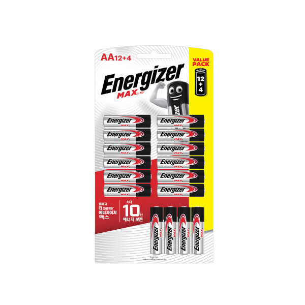 [에너자이저홀딩스][오늘출발] 에너자이저 에너자이저 알카라인 맥스 건전지 AA 12+4입 9개