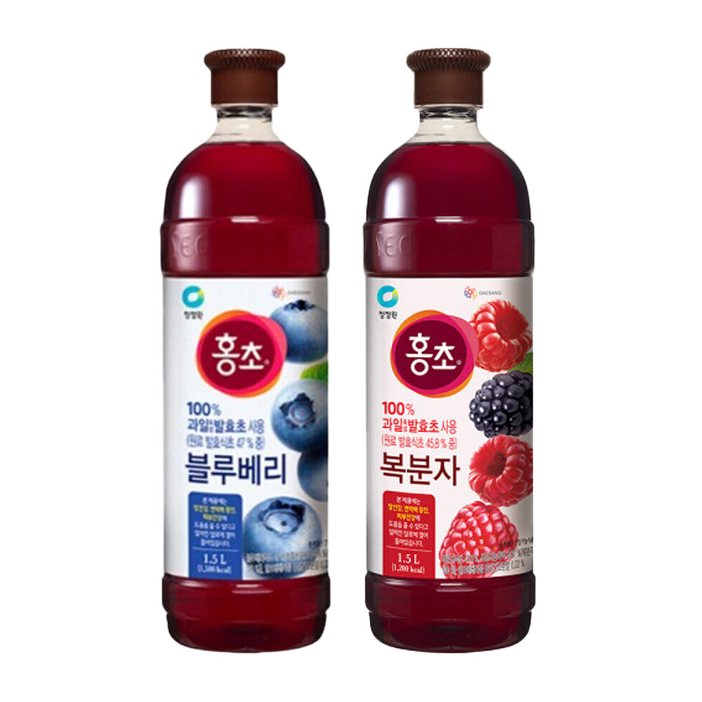 [오늘출발] 청정원 홍초 블루베리 1.5L + 복분자 1.5L