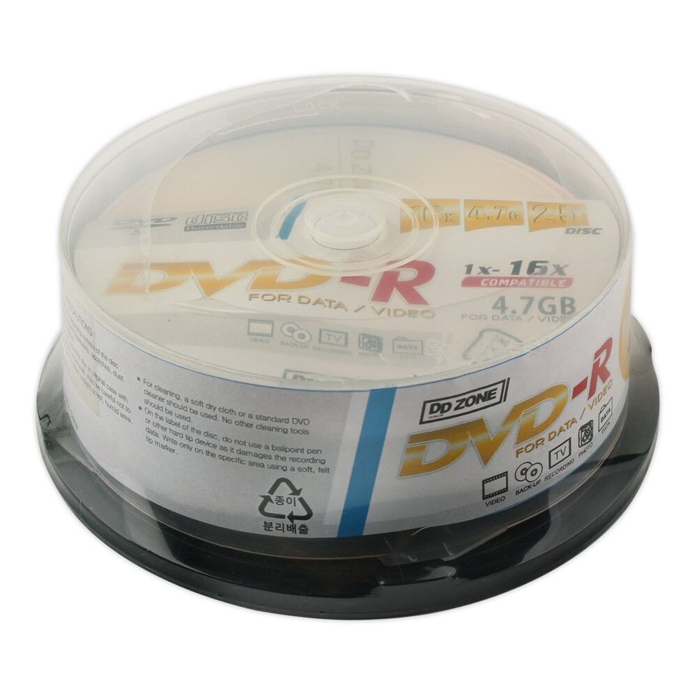 (케이크) DD ZONE dvdr 공dvdr DVD-R 16X 4.7GB 25P/공CD/공시디/공DVD/공씨디/저장/복사/자료/이동/업무용