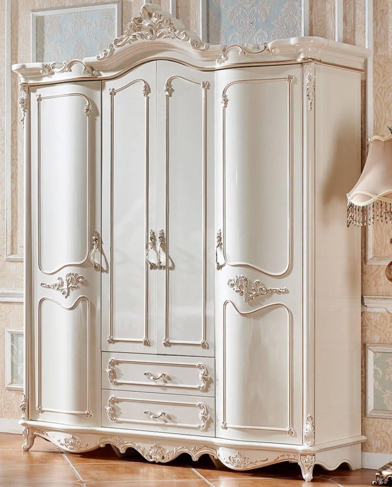 [오늘출발] 유럽풍 엔틱 옷장 프린세스 제작 4문 분위기 엔틱옷장 우드 클래식 실목 전통 맞춤