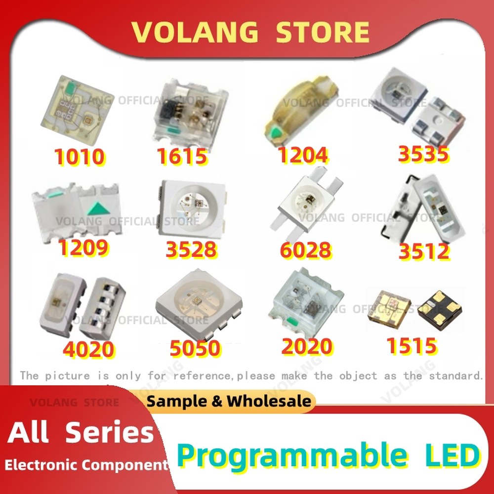 [오늘출발] [해외] 0807 미니 1010 Ws2812b LED RGB 컬러 6028 SMD 5050 디지털 다이오드 램프 1209 5V 주소 가능 4020 지정