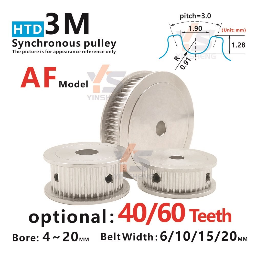 [오늘출발] [해외] 16 3D 도르래 부품 톱니 60 합금 mm 키웨이 벨트 20mm 기계 보어 톱니 40T 동기 DIY 너비 HTD 11 CNC 21