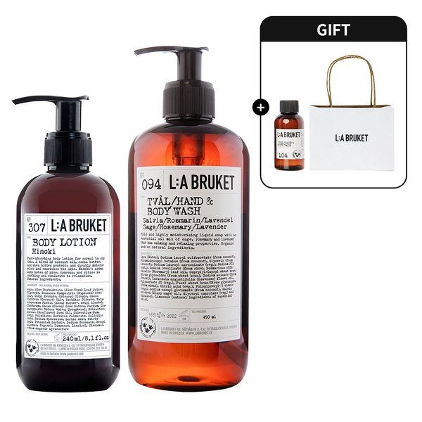 [신세계백화점]라부르켓 (신세계센텀점)바디로션 240ml + 핸드바디워시 450ml 세트 + 디럭스 1종 + 쇼핑백