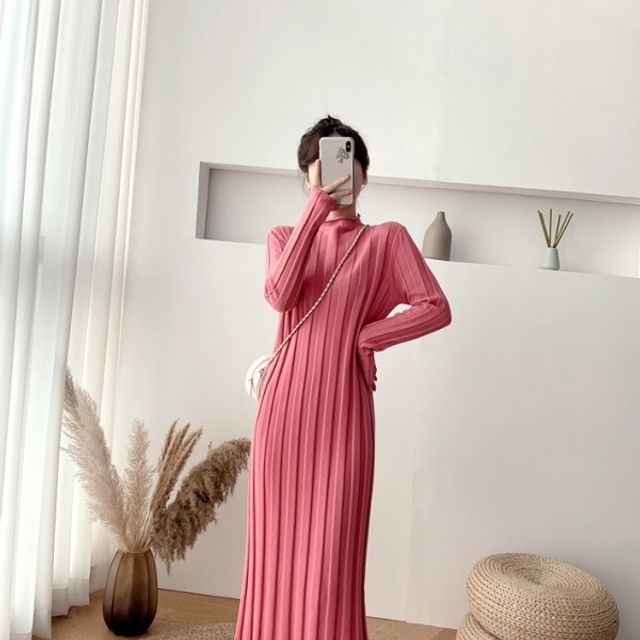 빅골지 아이보리 빅골지니트원피스 핑크 니트원피스 WD8CBA3