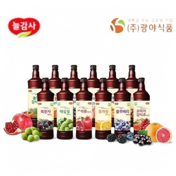 [오늘출발] 늘감사 광야식품 감식초 베이스 970ml/오미자/매실청/석류/유자청/솔잎/복분자/블루베리/복숭아/자몽 15종 골라요