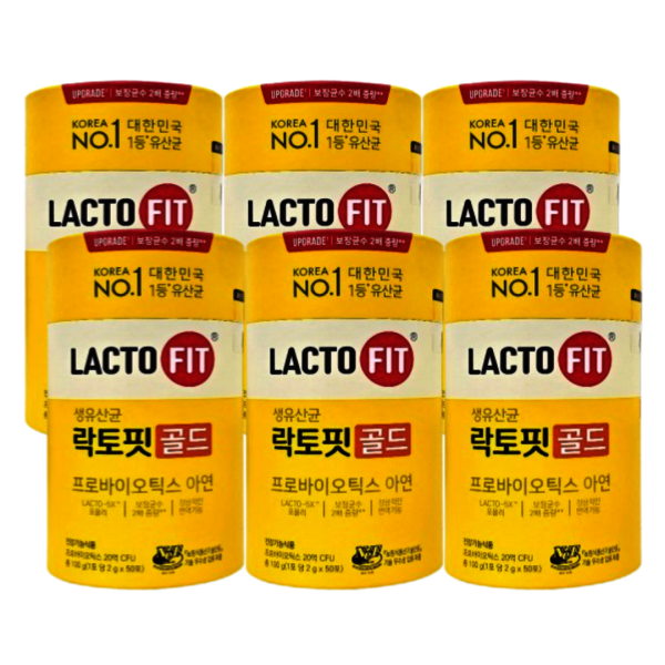 [오늘출발] 락토핏 종근당 락토핏 생유산균 골드 프로바이오틱스 아연 6통(300포)