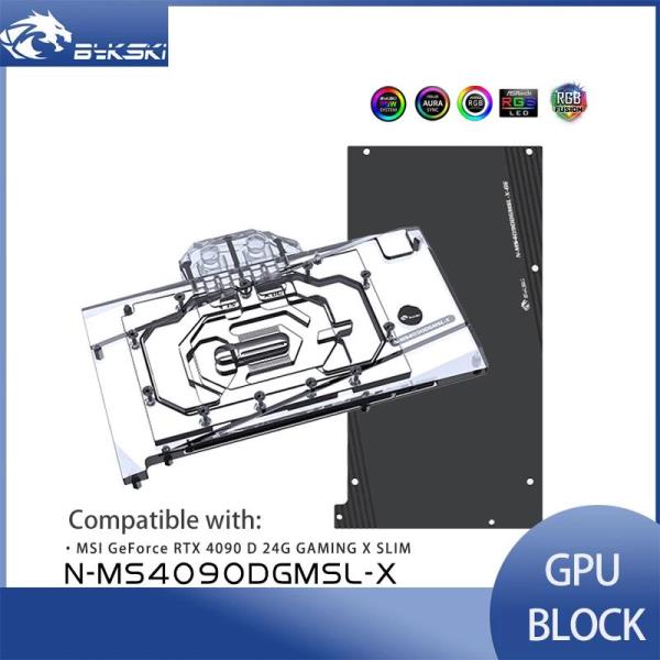 [오늘출발] Bykski GPU 블록 MSI GeForce RTX 4090 D 24G GAMING 비디오 카드 수냉 및 구리 라디에이터 ARGB N-MS409