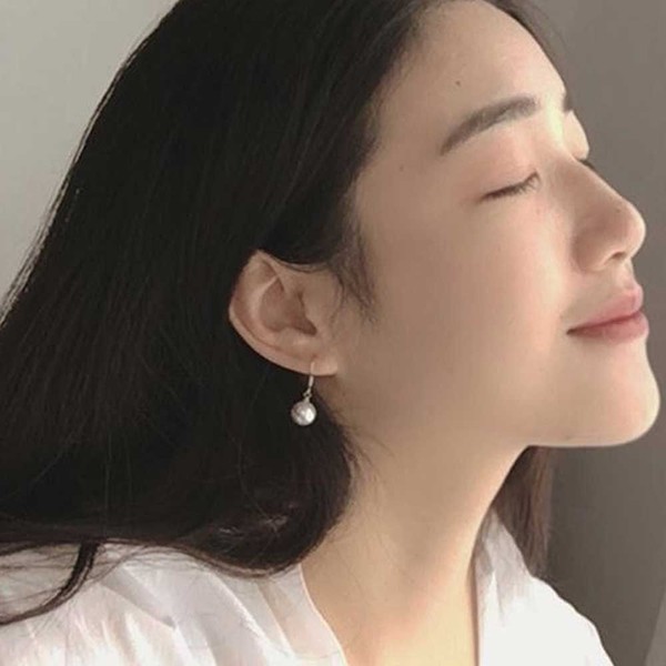 여자 소개팅 미팅 데이트 룩 진주 드롭 귀걸이 이어링 데일리귀걸이 링귀걸이사이트 진주귀걸이