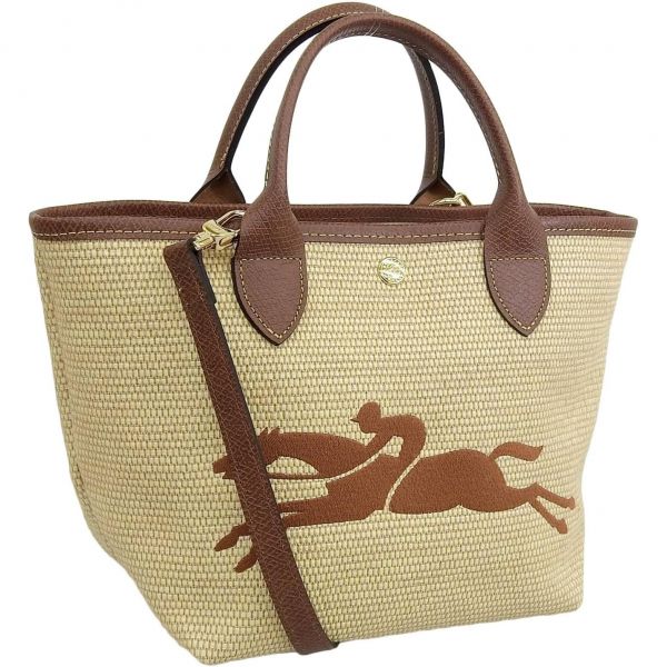 롱샹 10144 HZB 르 파니에 플레이지 백 여성 핸드백 2방향 크로스바디 탑 핸들 S 캔버스 브랜드 플레이지브