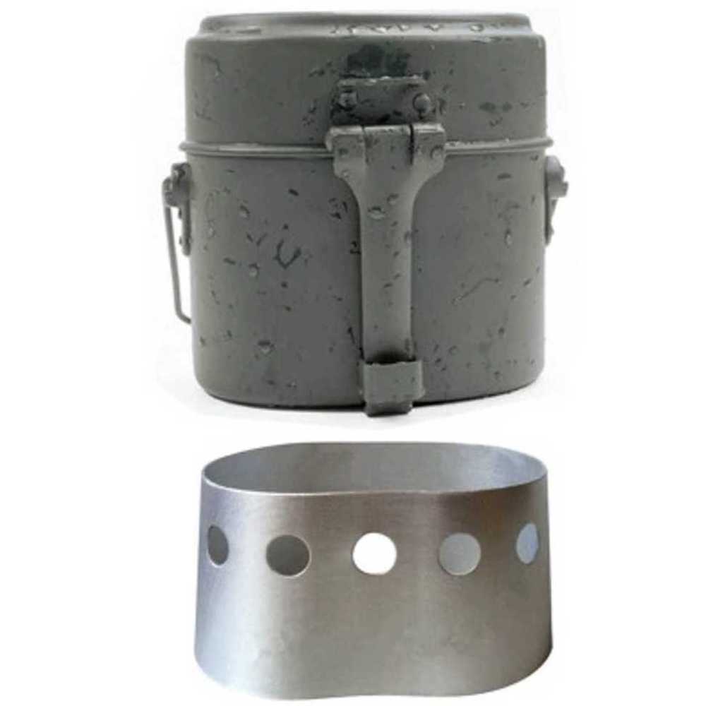 캠핑 차박 프랑스 반합 대형 있는 뚜껑 군반합 사각 침상 군대 야외 변환 레이 수납