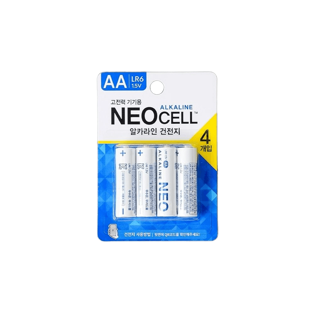 [다이소아성산업]다이소 네오셀 알카라인 건전지 LR6 AA 4개입
