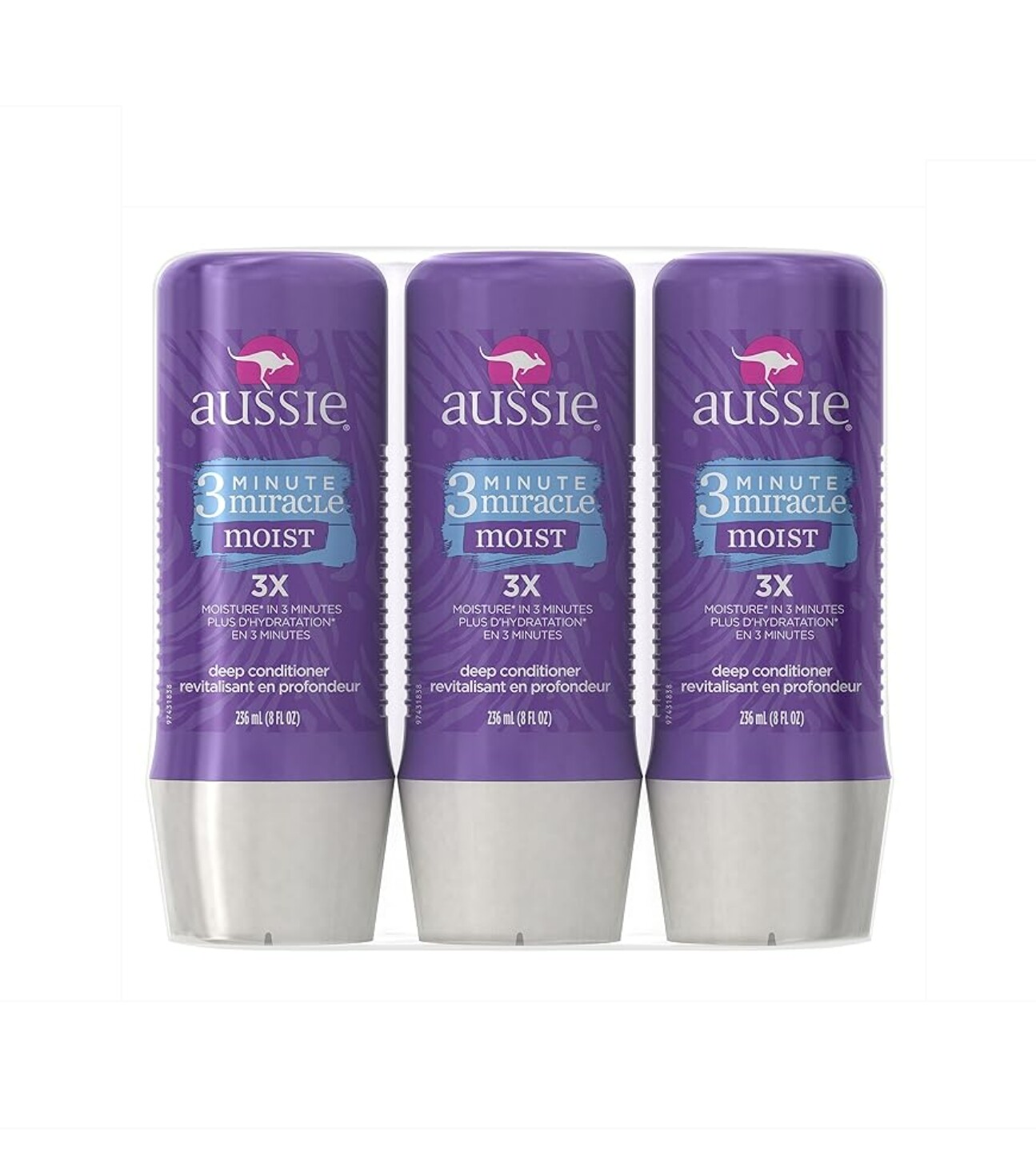 [해외] Aussie 3분 미라클 모이스트 딥 컨디셔너 트리트먼트 8oz 236ml 3개