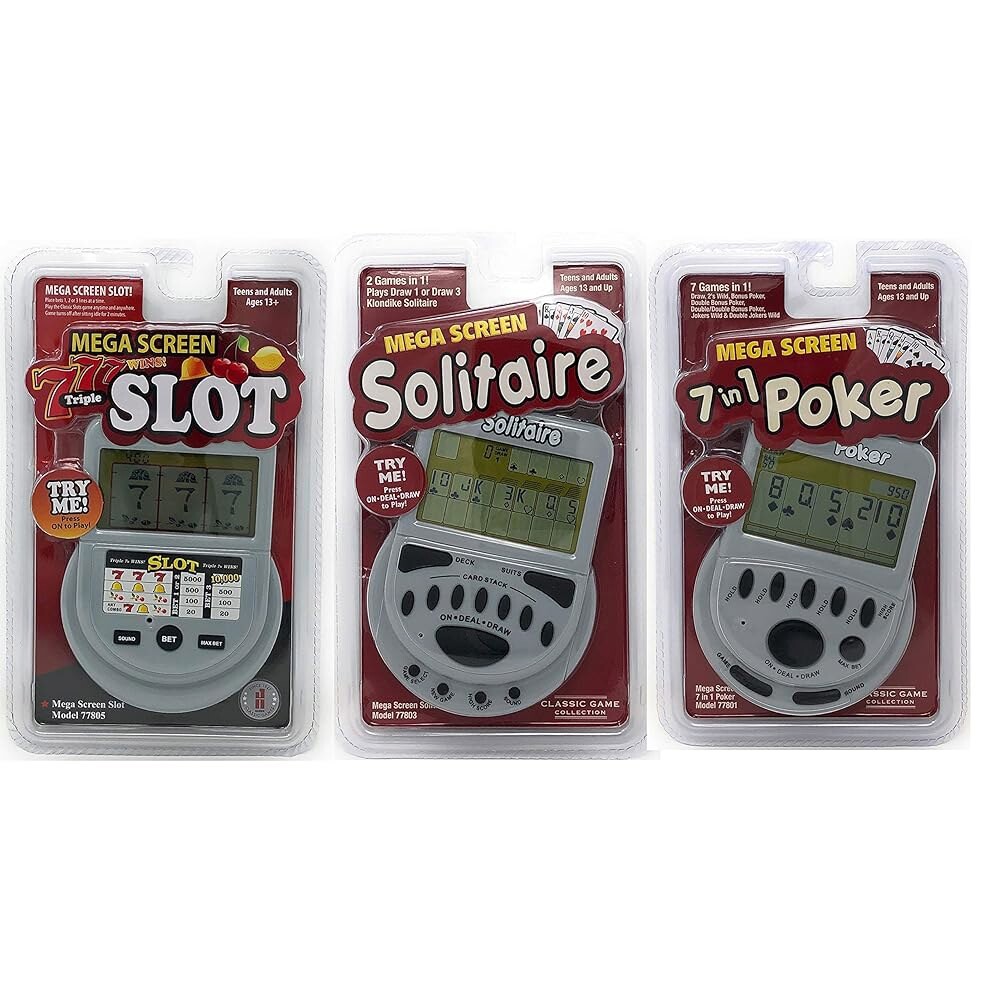 [오늘출발]존 N. 솔리테어 번들 - 도박 휴대용 팩 머신 핸슨 슬롯 게임 3개 스크린 - 메가 - 포커