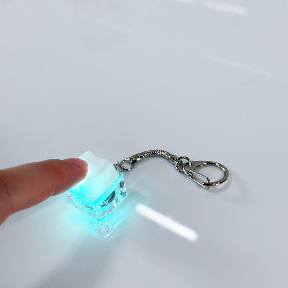 [오늘출발]LED 고양이 키캡키링 MAO 열쇠고리 딸깍이 가방 차키 에어팟 키링 화이트 1구