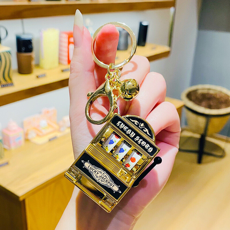[오늘출발] 슬롯머신 키링 미니 장난감 가방고리 열쇠고리 소품 악세사리 골드