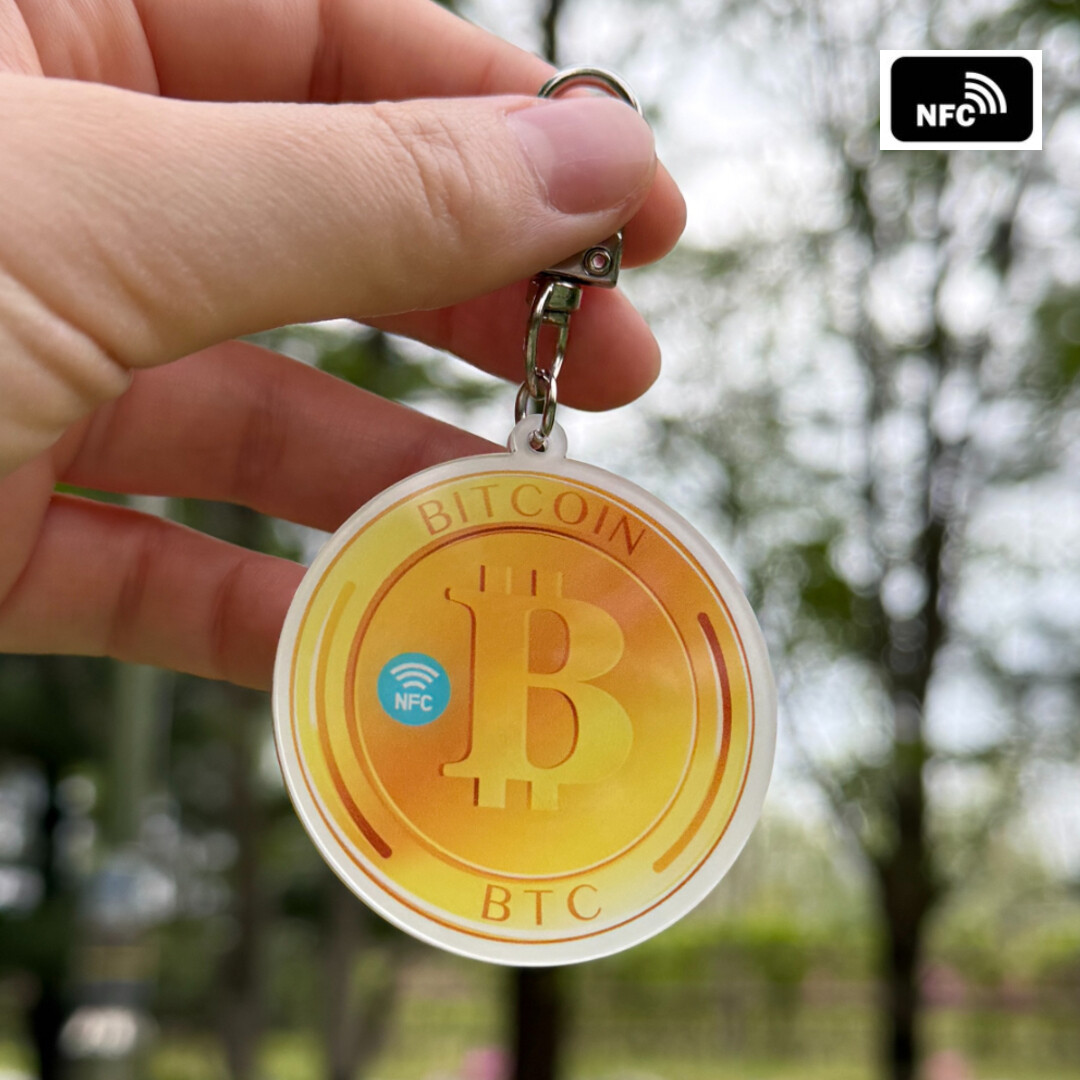 [오늘출발]비트코인 시세를 알려주는 NFC 키링 키링선물 NFC키홀더 키홀더 비트코인시세 비트코인키링