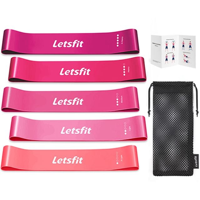 렛츠핏 루프밴드 5종세트 저항 고무 탄력 밴드 루프밴드 스트레칭밴드 라텍스밴드 운동밴드 스쿼트밴드