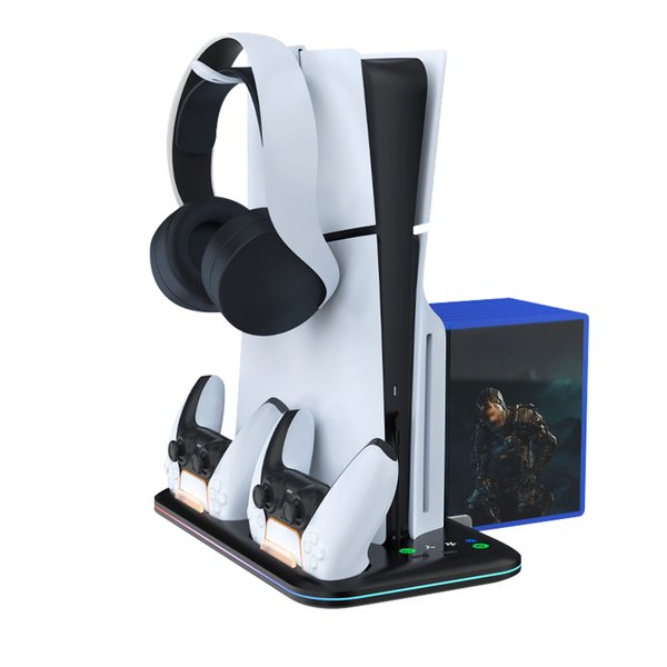 [애플마트][오늘출발] 스냅케이스 플스5 프로 슬림 듀얼센스 충전 거치대 PS5 LED 스탠드 쿨러 게임팩 수납 디지털 디스크 P523