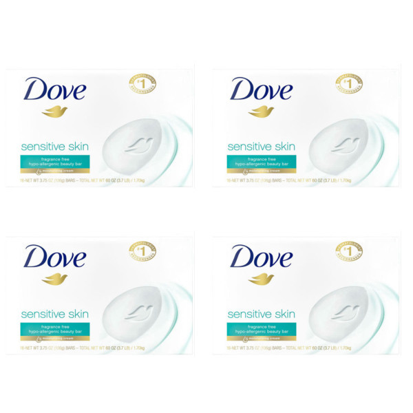 [해외] 도브 DOVE 도브 센서티브 뷰티바 비누 바 106g X 4개 미국산 SENSITIVE