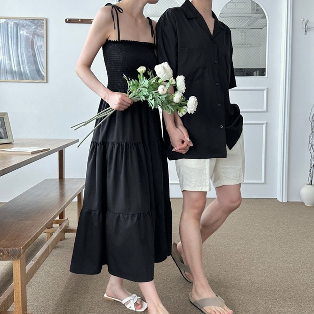 제주도 해외 여행 휴가 검정색 커플룩 여름 원피스 바캉스 휴양지룩 피서룩 해외여행여름옷 동남아여행