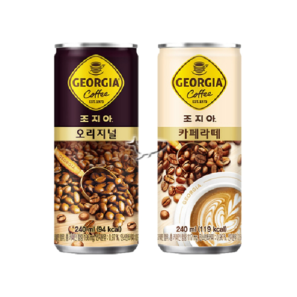 조지아 240ml 캔커피 2종 오리지널/ 30캔+카페라떼/ 30캔 총60캔