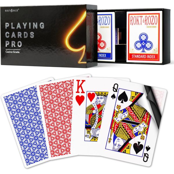 포커카드 록트앤라조 플레이잉 카드 프로 카지노 등급 독일 블랙코어 종이 포커 사이즈 4 인덱스 일반 2개