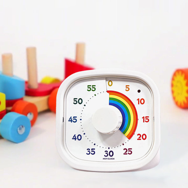 [메리트산업][오늘출발]핫클락 레인보우 뽀모도로 타이머 무소음 아날로그 구글 스터디 어린이 주방 유아 쿠킹 LED 무료배송 건전지동봉