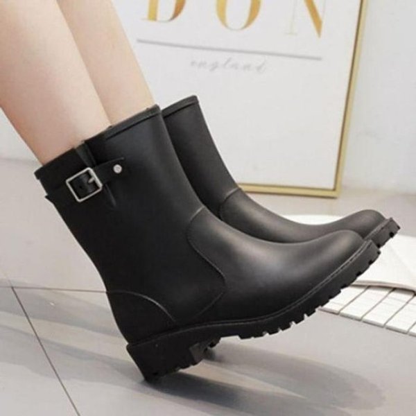 오노마 ONM 장식 여성 버클 미들 장화 레인 부츠 슬리퍼 쪼리 플 (23566859)
