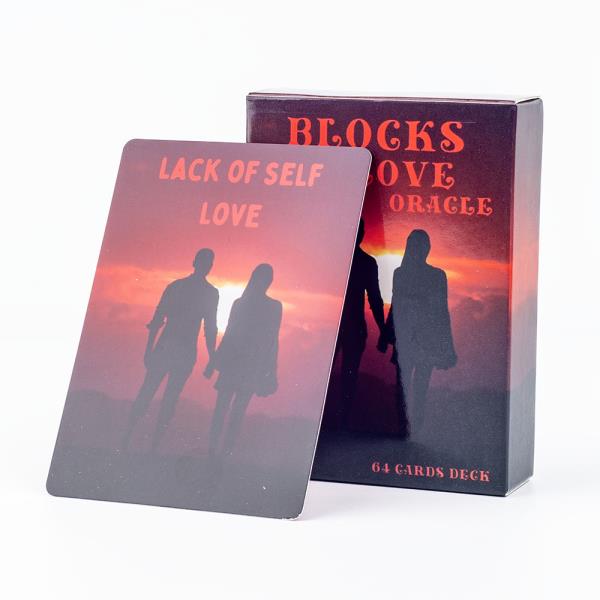 [오늘출발] 블록 투 러브 오라클 64 카드 Soulmate 및 낭만적인 관계를 위한 타로 통찰력 있는 연결을 8.3x6.3cm 보드