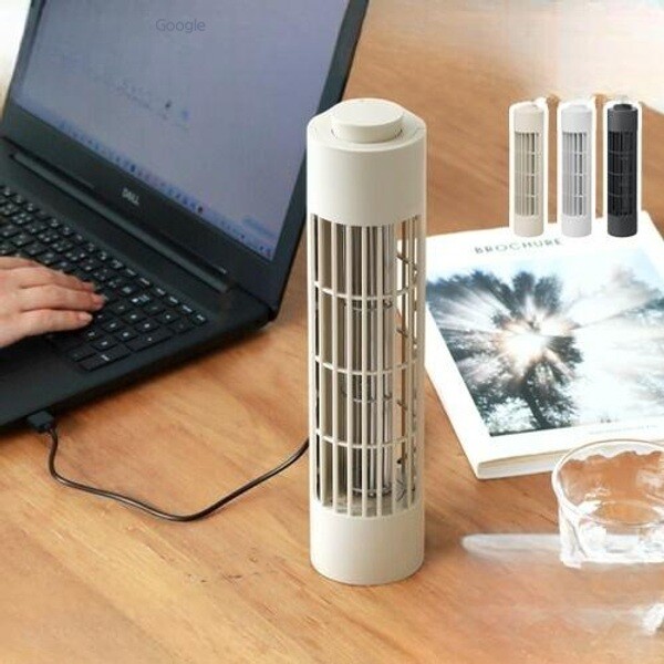 선풍기 소형 탁상 매달려 벽걸이 플러스 마이너스 제로 USB 데스크 팬 0 급전식-블랙