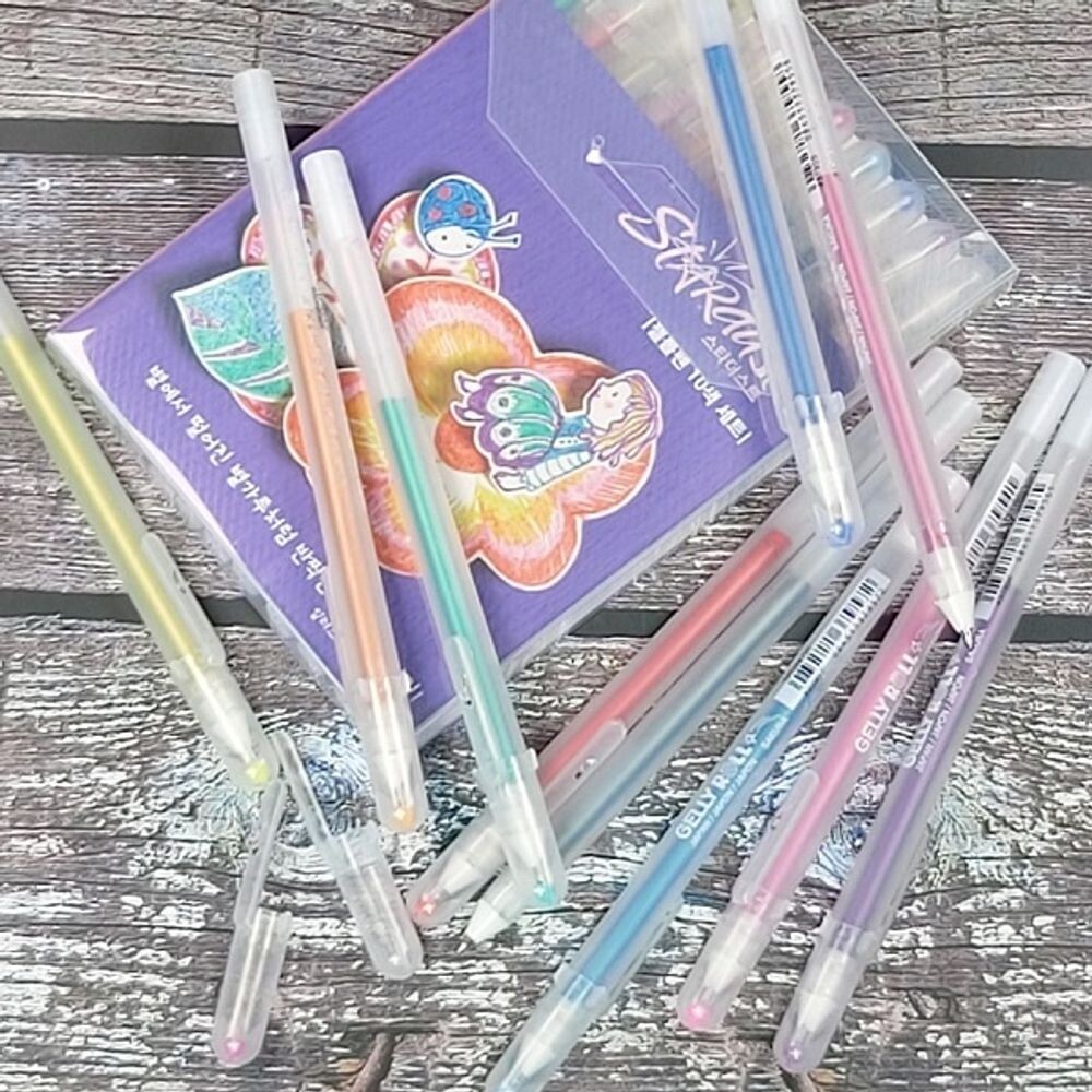 사쿠라 1.0mm 겔리롤 STARdust 10색 세트/젤/볼/펜/다꾸/칼라/다이어리/꾸미기/필기/WPF/VPS