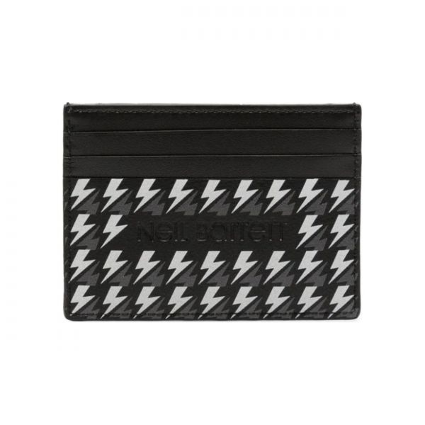 닐바렛 271838 NEIL BARRETT Pied-De-Bolt Leather Four Slots Card Holder (NBV8SG197B-V9203D-001) (P