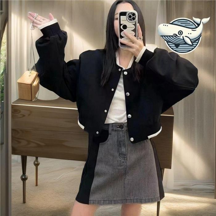 여성 블루종 간절기 점퍼 아우터 크롭 캐주얼