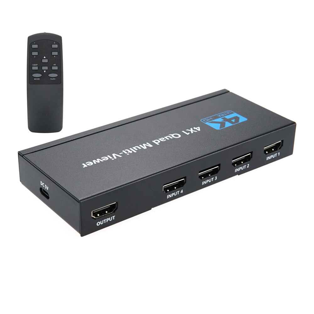 [라이트컴][오늘출발] Coms HDMI화면분할기 4:1 멀티뷰어 TV 모니터 4K HDCP 다중화면 연결 AOU555 한개의 화면으로 출력 쿼드 멀티뷰