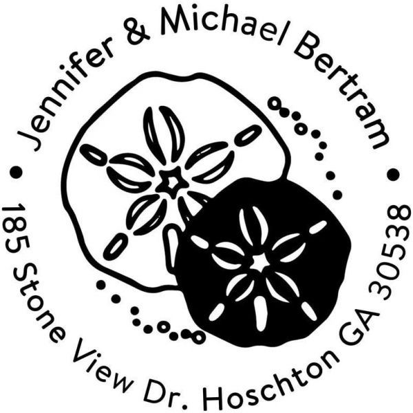 [해외] 샌드 달러 씨쉘 제품 오션 디자인 커스텀 라운드 반품 주소 스탬프