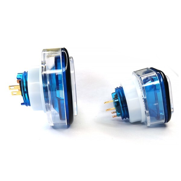 [오늘출발] 오락기 5V 12V 라이트 스퀘어 클리어 푸시 버튼 LED 스위치 35mm 슬롯 아케이드 게임 자동 판매기 핀볼 부