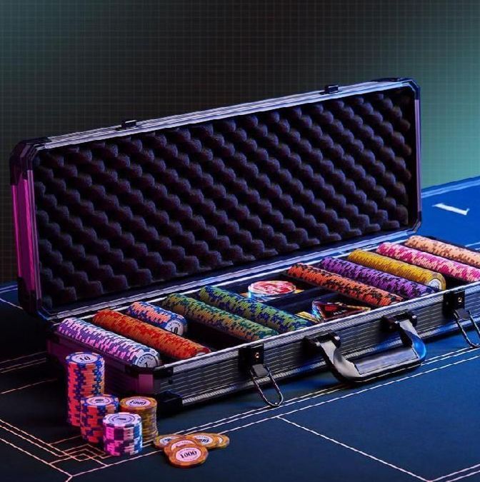 포커 칩 케이스 세트 코인 태블릿 베팅 고급 카드 홀덤 토큰 룰렛 딜러