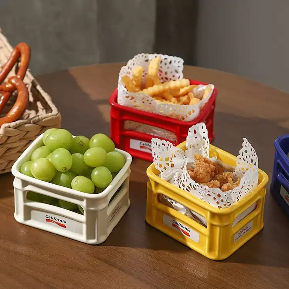 [오늘출발] 바구니 미니 스낵 소품 우유빛 PP 귀여운 포도 도자기 광주리 40팩 간식정리 PAL 페이버즈컬러 그릇