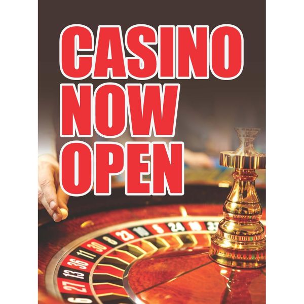 카지노 오픈 | 풀 컬러 창 표시 표지판 18인치 W x 24인치 H